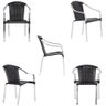 Cadeira Externa 3 Unidades E Mesa, Aluminio Preta - 5