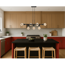 Luminária de Teto Pendente Rubis para 7 Lâmpadas 68cm Moderno Industrial - Preto - 2