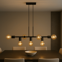 Ver imagem 2 de Luminária de Teto Pendente Rubis para 7 Lâmpadas 68cm Moderno Industrial - Preto