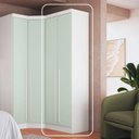 Ver imagem 7 de Guarda-Roupa Modulado 2 Portas 3 Gavetas com Prateleiras Infinity Verde/Branco/Pistache