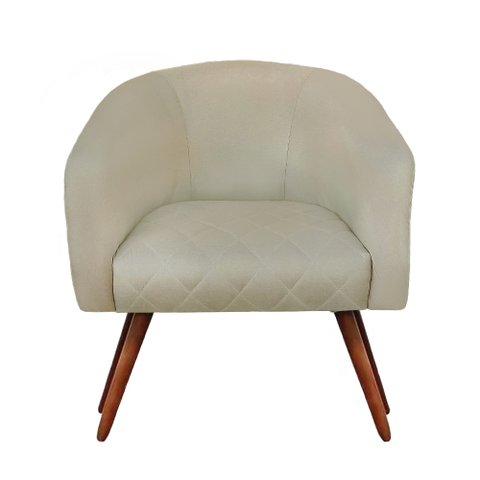 Poltrona Estela Tresse Linho Bege - Dominic Decor