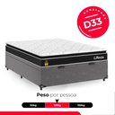 Ver imagem 4 de Cama Box Baú Casal Cinza + Colchão Life D33 Pillow Top 61x138x188cm Preto - e-Shop Casa
