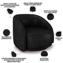 Ver imagem 4 de Kit 02 Poltronas Decorativas Giratória Angelina M03 Couríssimo Preto - Lyam Decor