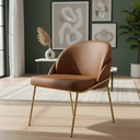 Ver imagem 1 de Cadeira Poltrona Decorativa Nuvem Premium Orgânico:courino Sintético Marrom