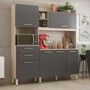 Ver imagem 2 de Armario de Cozinha Select com 6 Portas e 2 Gavetas Avena/grafito