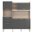 Ver imagem 4 de Armario de Cozinha Select com 6 Portas e 2 Gavetas Avena/grafito