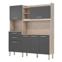 Ver imagem 1 de Armario de Cozinha Select com 6 Portas e 2 Gavetas Avena/grafito