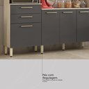 Ver mais imagens de Armario de Cozinha Select com 6 Portas e 2 Gavetas Avena/grafito