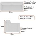 Ver imagem 4 de Sofá 3 Lugares 223cm Aaron Linho Bege - Sallar Home