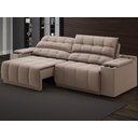 Ver imagem 2 de Sofá com Porta Copos Carregador Usb Ret Rec Samurai 2,50m Velosuede Marrom - Netsofas