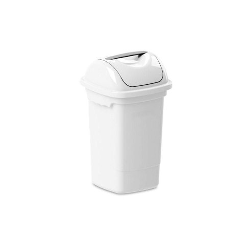 Lixeira com Tampa Basculante 14 Litros - Plasvale Branco