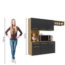 Ver imagem 5 de Armário de Cozinha Suspenso Luna 6 Portas 1 Gaveta MDF-MDP 165cm Amadeirado e Grafite Aramóveis