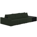 Ver imagem 1 de Sofá Ilha Modular para Sala 312cm com Puff Dublin K01 Veludo Verde e Sintético Preto - Lyam Decor