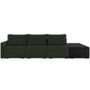 Ver imagem 3 de Sofá Ilha Modular para Sala 312cm com Puff Dublin K01 Veludo Verde e Sintético Preto - Lyam Decor