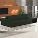 Ver imagem 2 de Sofá Ilha Modular para Sala 312cm com Puff Dublin K01 Veludo Verde e Sintético Preto - Lyam Decor