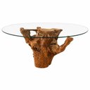 Ver imagem 3 de Mesa Jantar Redonda 6 Lugares 1,50m Base de Raiz Natural com Tampo Vidro Temperado Cor:Vidro Transl