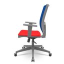 Ver imagem 3 de Cadeira Brizza Diretor Grafite Tela Azul Assento Aero Vermelho Base Relaxplax Piramidal - 66329