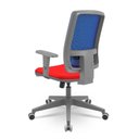Ver imagem 2 de Cadeira Brizza Diretor Grafite Tela Azul Assento Aero Vermelho Base Relaxplax Piramidal - 66329