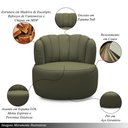 Ver imagem 5 de Conjunto Sala de estar Decorativo Mariele Poltrona Base Giratória em Aço com Puff Couro Fendi G88 - 