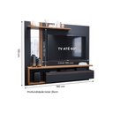 Ver imagem 5 de Painel Quarto P/ Tv até 60 Pol Treviso C/ 1 Porta e Nicho 180x153cm Off White/cinamomo - Permóbili