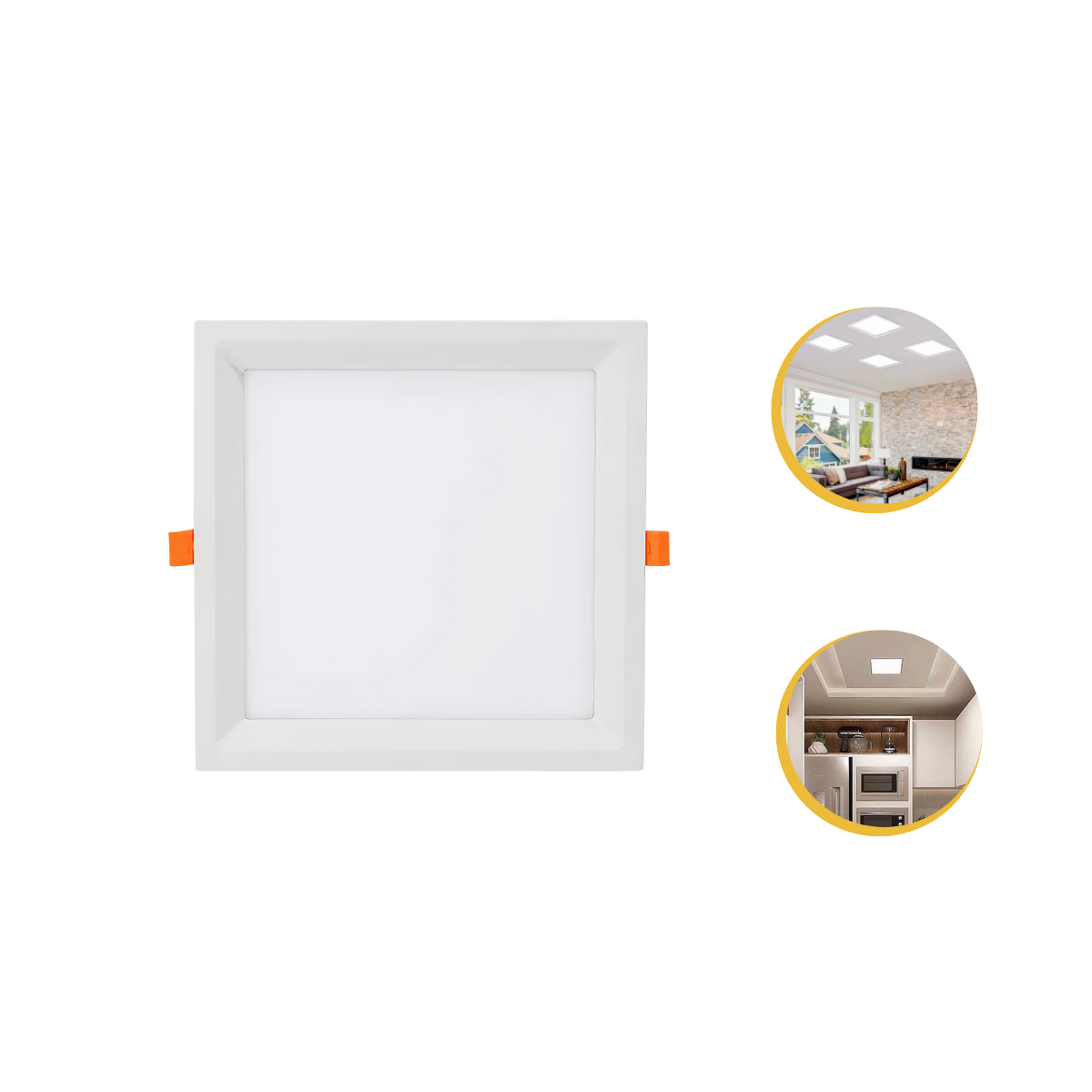 Kit 17 Painel Plafon Led Teto Embutir Quadrado 24w Bco / Pto - Branco - Bco Neutro 4000k - 110v/220v