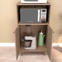 Ver imagem 4 de Balcão para Forno e Micro-Ondas com 2 Portas Marrom/Champagne/Rosé