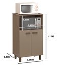 Ver imagem 3 de Balcão para Forno e Micro-Ondas com 2 Portas Marrom/Champagne/Rosé