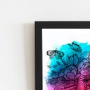 Ver imagem 2 de Esqueleto Colorido Flores Quadro Moldura Preta 60x40cm