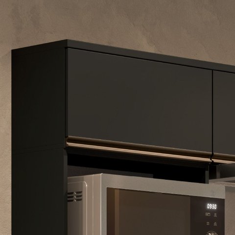 Armário Preto Suspenso de Cozinha 60cm com 1 Porta Multiuso para Organização