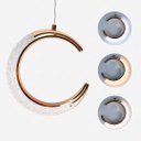 Ver imagem 1 de Pendente Led Lua Crescente 3k 4k 6k Cristal Dourado Bivolt