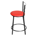 Ver imagem 4 de Jogo 2 Banqueta Baixa Para Cozinha Epoxi Craqueada Assento Estofado