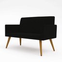Ver imagem 4 de Sofá Namoradeira 2 Lugares - Balaqui Decor Cor Preto