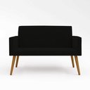 Ver imagem 2 de Sofá Namoradeira 2 Lugares - Balaqui Decor Cor Preto