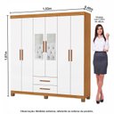 Ver imagem 3 de Guarda-Roupa 6 Portas 2 Gavetas com Espelho e Pés Aurora Branco/Cinamomo