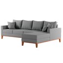 Ver imagem 3 de Sofá Beny com Chaise Direita, 2,60x1,40m, 4 Lugares, Linho, Base em Madeira.