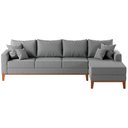 Ver imagem 4 de Sofá Beny com Chaise Direita, 2,60x1,40m, 4 Lugares, Linho, Base em Madeira.