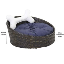 Cama Pet Chaise Redonda Fibra Sintética Alumínio Cão e Gato Trama Original Tabaco - 5