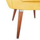 Ver imagem 5 de Kit 2 Poltronas Decorativas Pétala para Esmalteria Veludo Amarelo em Pés Palito Madeira Maciça
