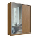 Ver imagem 2 de Guarda Roupa Solteiro Espelho Freijó Natural 2 Portas 3 Gavetas 183x59,8x235cm Rc 2003 Emovell