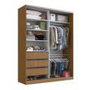 Ver imagem 3 de Guarda Roupa Solteiro Espelho Freijó Natural 2 Portas 3 Gavetas 183x59,8x235cm Rc 2003 Emovell
