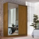 Ver imagem 1 de Guarda Roupa Solteiro Espelho Freijó Natural 2 Portas 3 Gavetas 183x59,8x235cm Rc 2003 Emovell