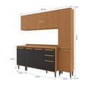 Ver imagem 3 de Armário de Cozinha Completa 9 Portas 200cm Canela/Preto Elara Kappesberg