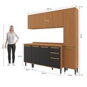 Ver imagem 4 de Armário de Cozinha Completa 9 Portas 200cm Canela/Preto Elara Kappesberg