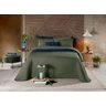 Kit Colcha Toque Algodao Ultra Essence - Hedrons King Verde Escuro - 2