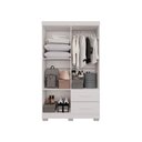Ver imagem 2 de Guarda-roupa Solteiro 4 Portas 2 Gavetas Estrela Premium com Espelho Salleto Branco