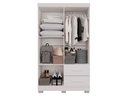 Ver imagem 2 de Guarda-roupa Solteiro 4 Portas 2 Gavetas Estrela Premium com Espelho Salleto Branco