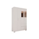 Ver imagem 1 de Guarda-roupa Solteiro 4 Portas 2 Gavetas Estrela Premium com Espelho Salleto Branco