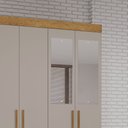 Ver imagem 5 de Guarda-roupa Solteiro 4 Portas 2 Gavetas Estrela Premium com Espelho Salleto Branco