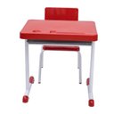 Ver imagem 3 de Kit Escolar Individual Vermelho Mesa e Cadeira Infantil 03 a 06 Anos