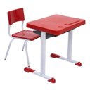 Ver imagem 1 de Kit Escolar Individual Vermelho Mesa e Cadeira Infantil 03 a 06 Anos